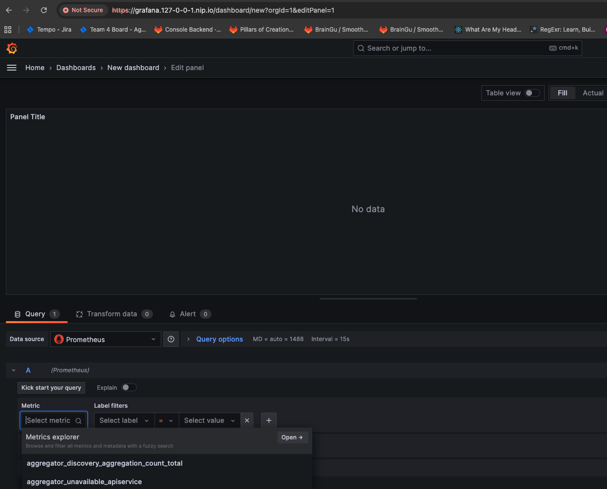 Open the Metrics Explorer